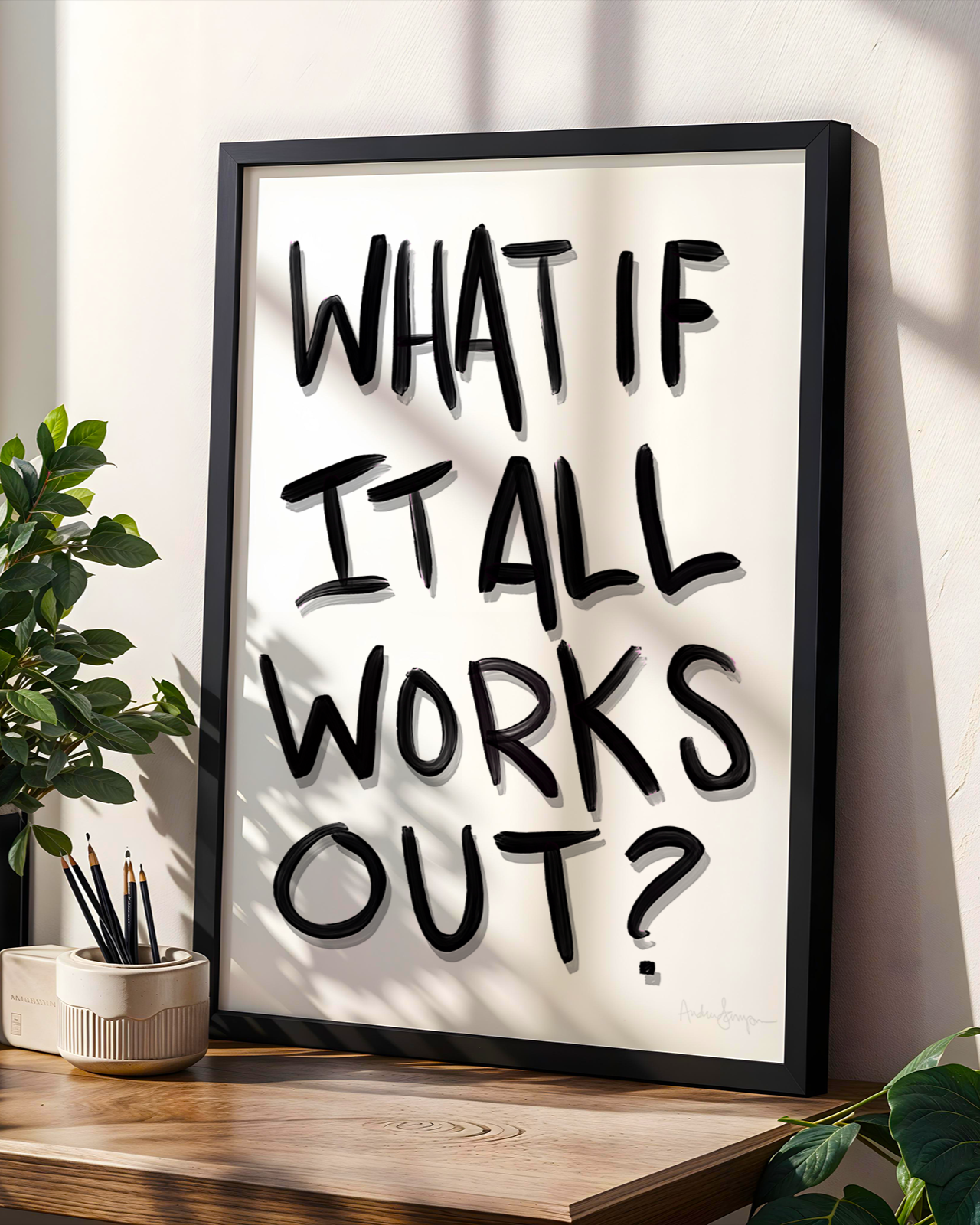 What If It All Works Out Wall Art, Typography, Dopamine Decor, Inspirational Poster, Retro Art Prints