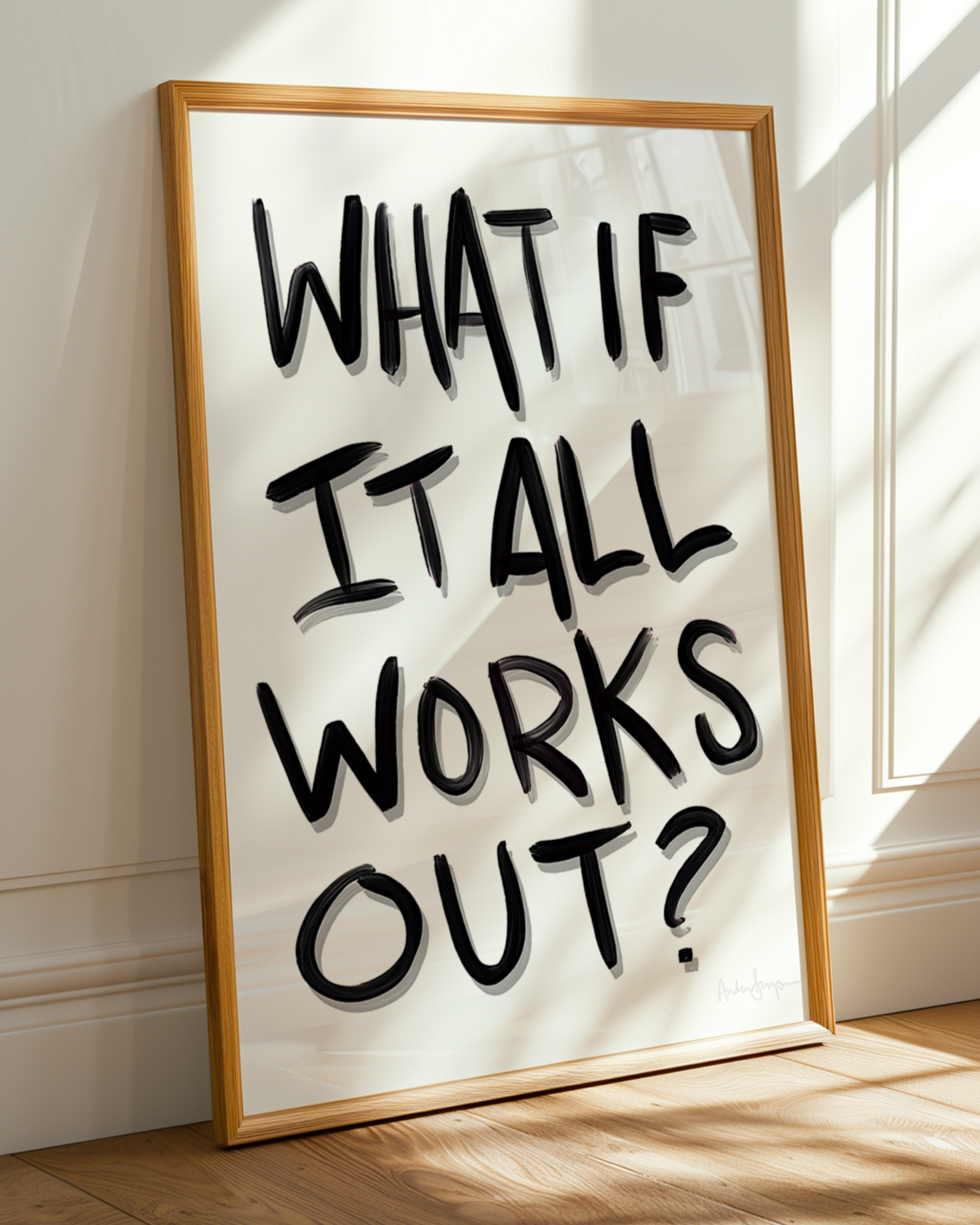 What If It All Works Out Wall Art, Typography, Dopamine Decor, Inspirational Poster, Retro Art Prints