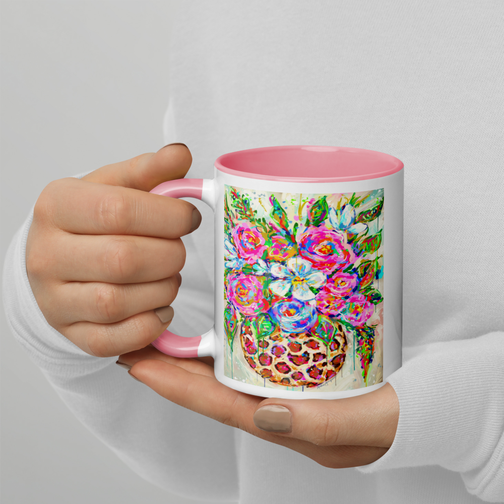 Leopard Floral Bouquet Ceramic Mug