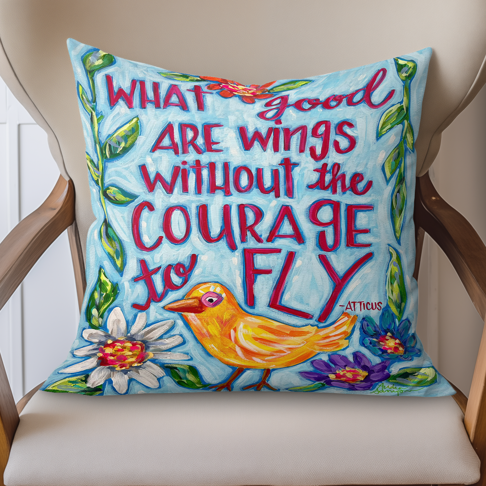 Atticus Quote Throw Pillow