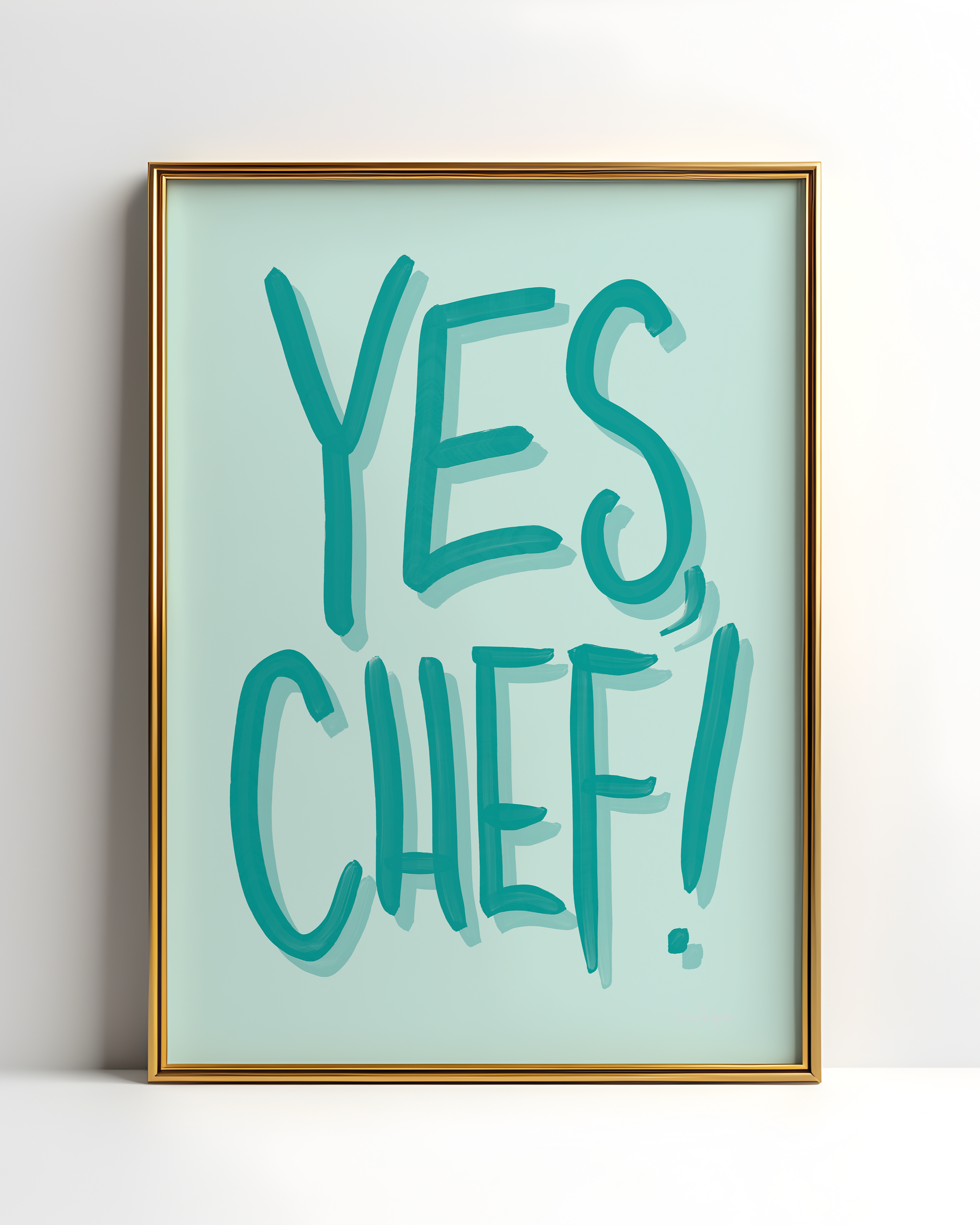 Yes, Chef Wall Art, Typography, Dopamine Decor, Colorful Kitchen Poster, Retro Food Art Prints