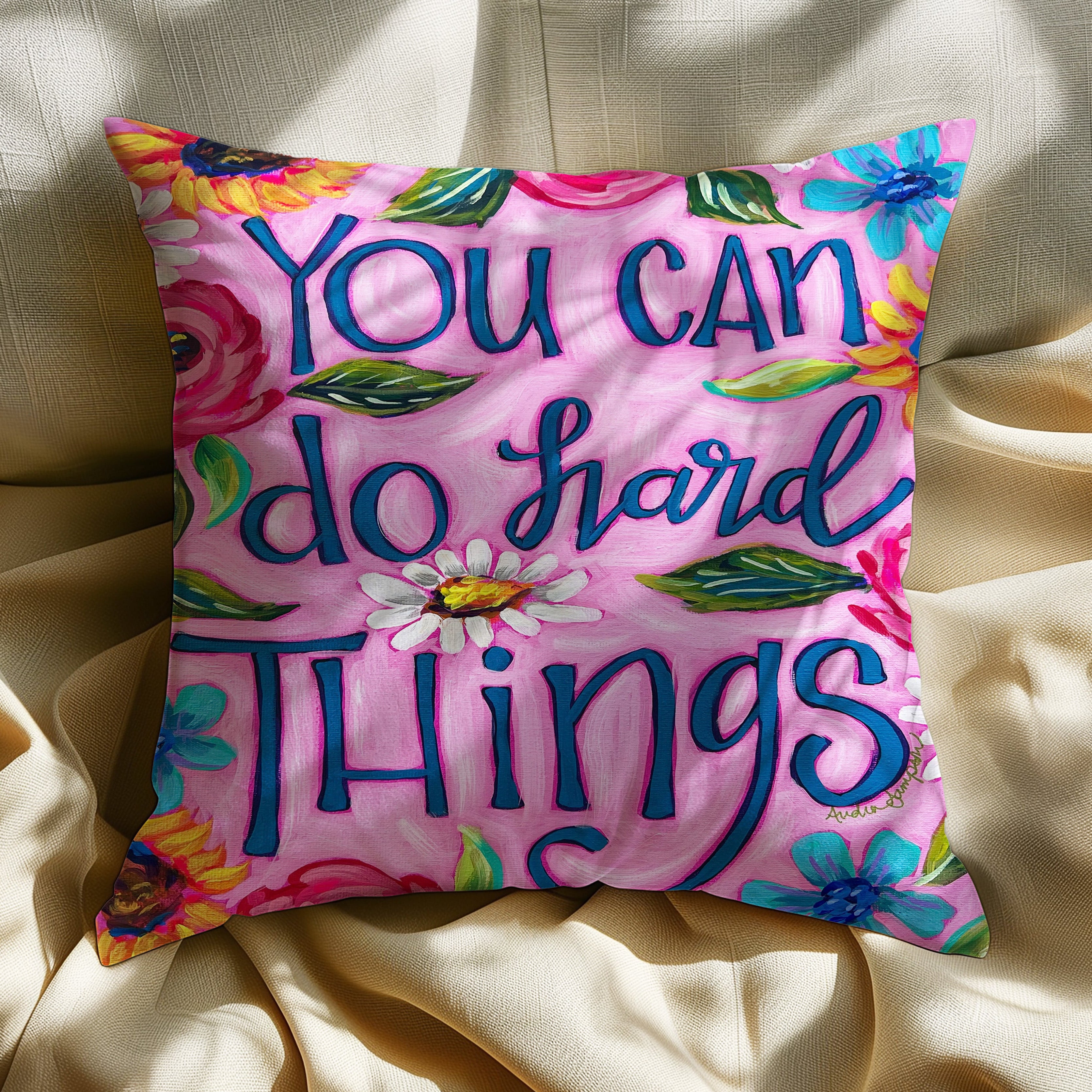 You Can Do Hard Things Throw Pillow