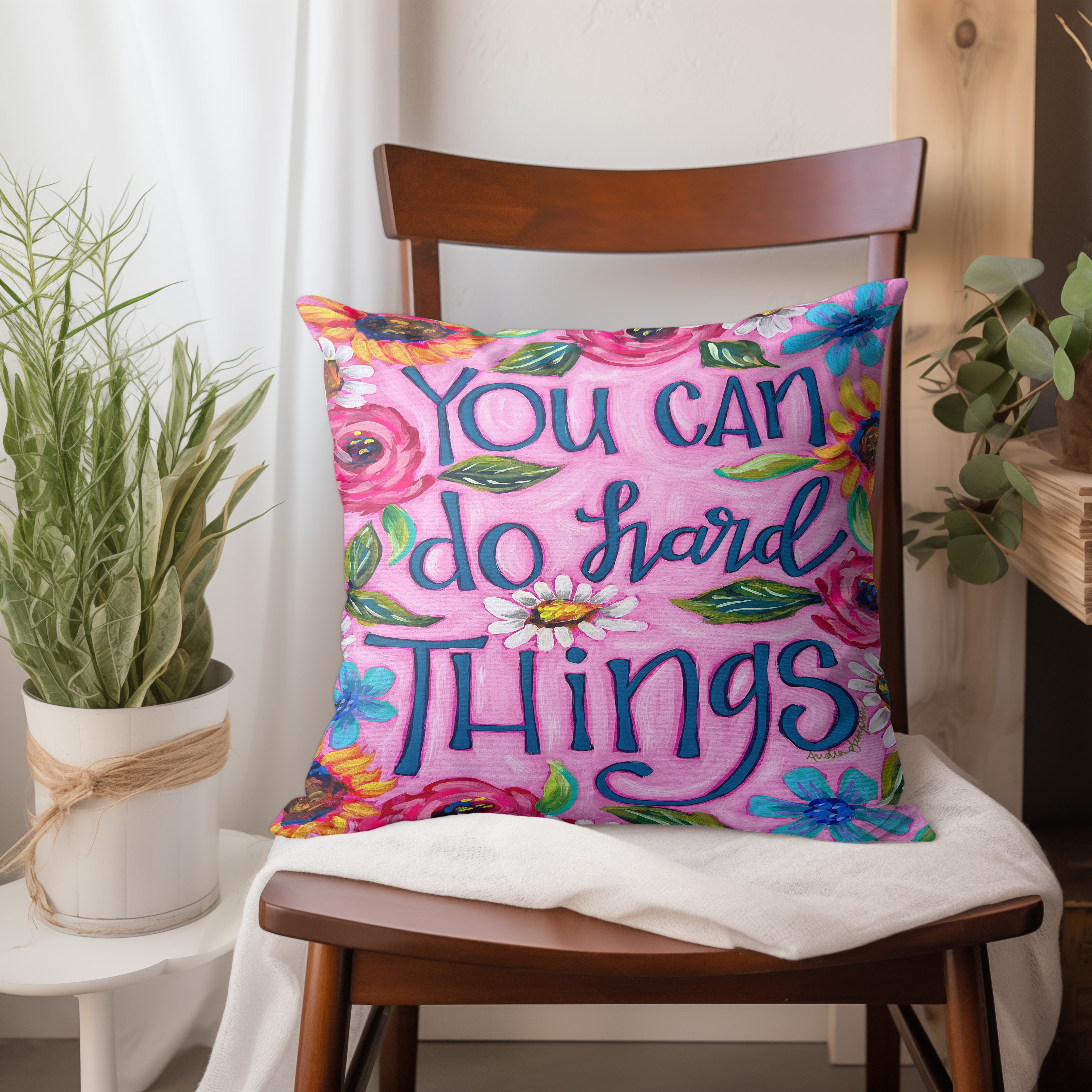 You Can Do Hard Things Throw Pillow