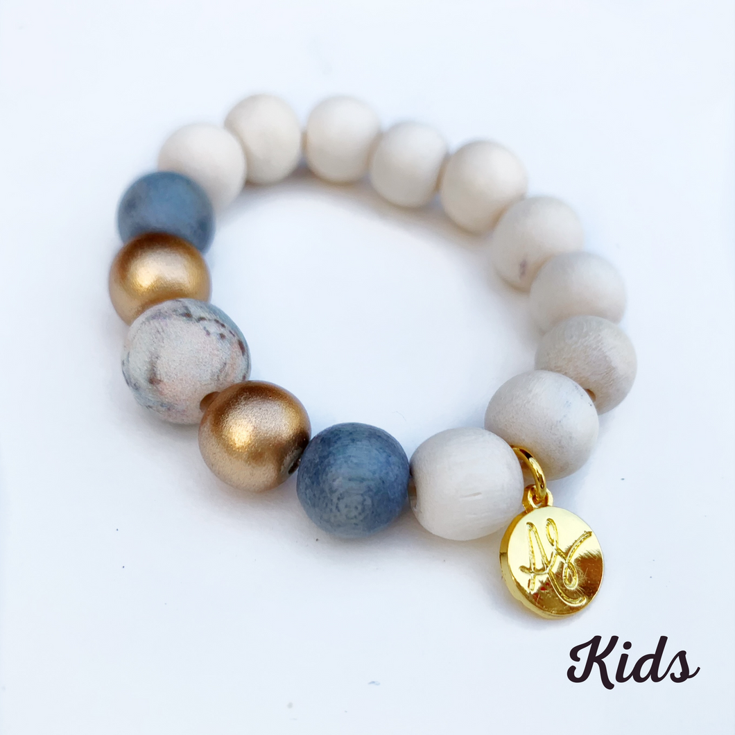 Kids - Audra Style™ Stacking Bracelet Neutral White Grey