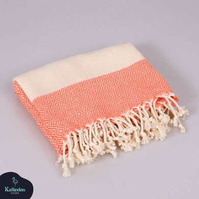 Orange Turkish Towel | Peshtemal | Sand Resistant Beach Towel