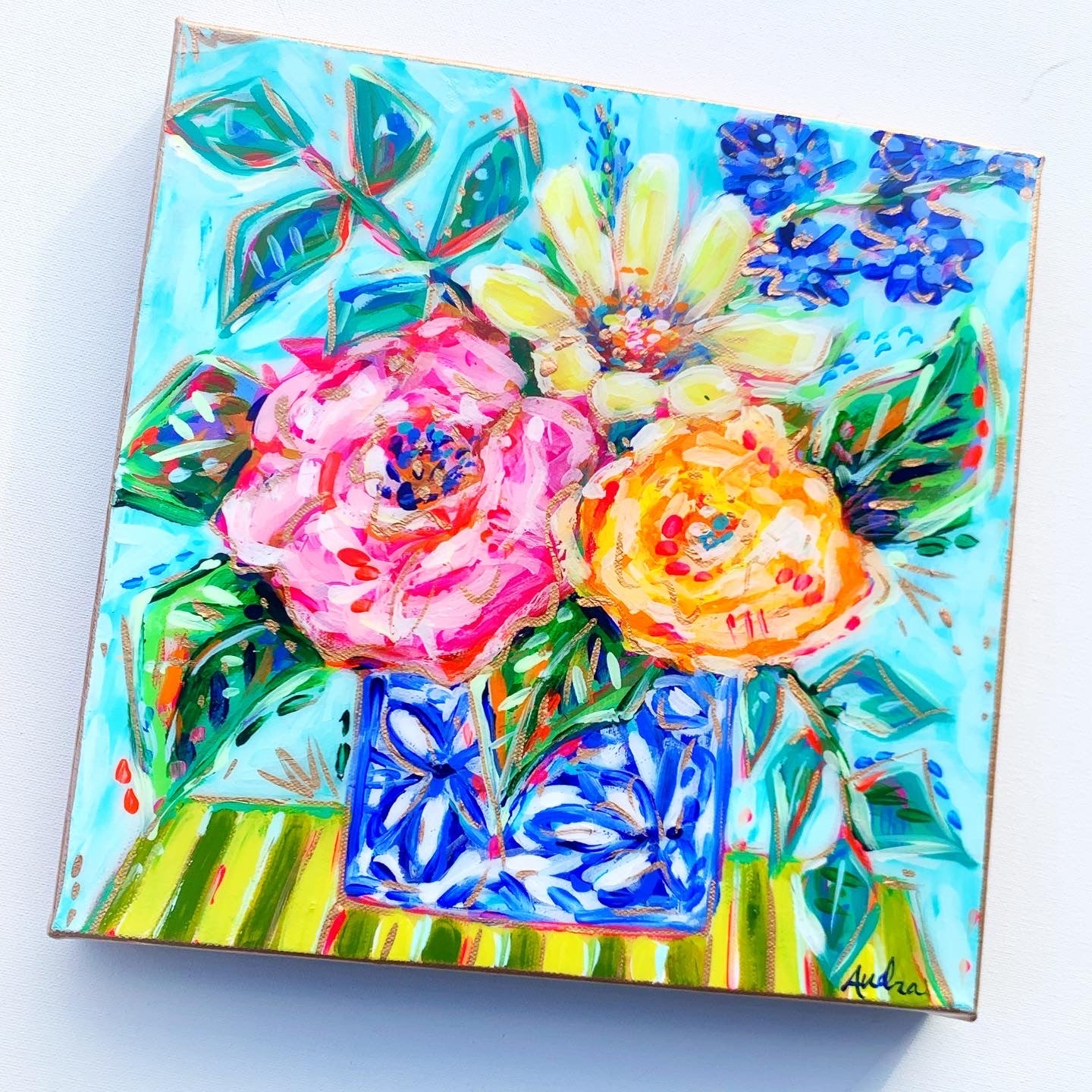 "Happy Day's" 12x12 Original Floral Painting on Canvas