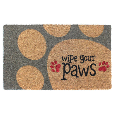 Doormat - Red Tufted Wipe Your Paws Doormat, 18