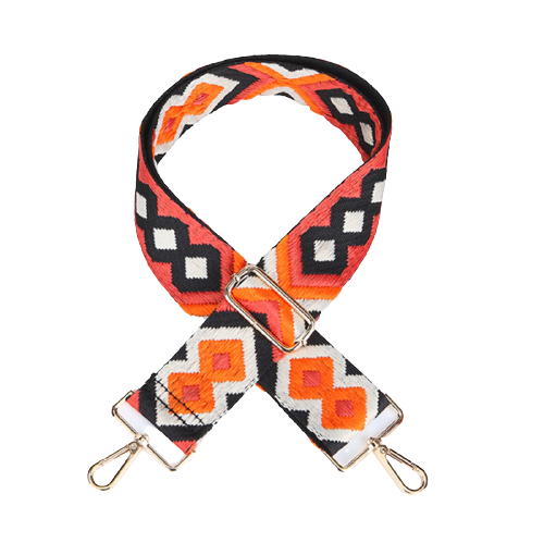 Orange and Black Boho "Guitar" Bag Strap