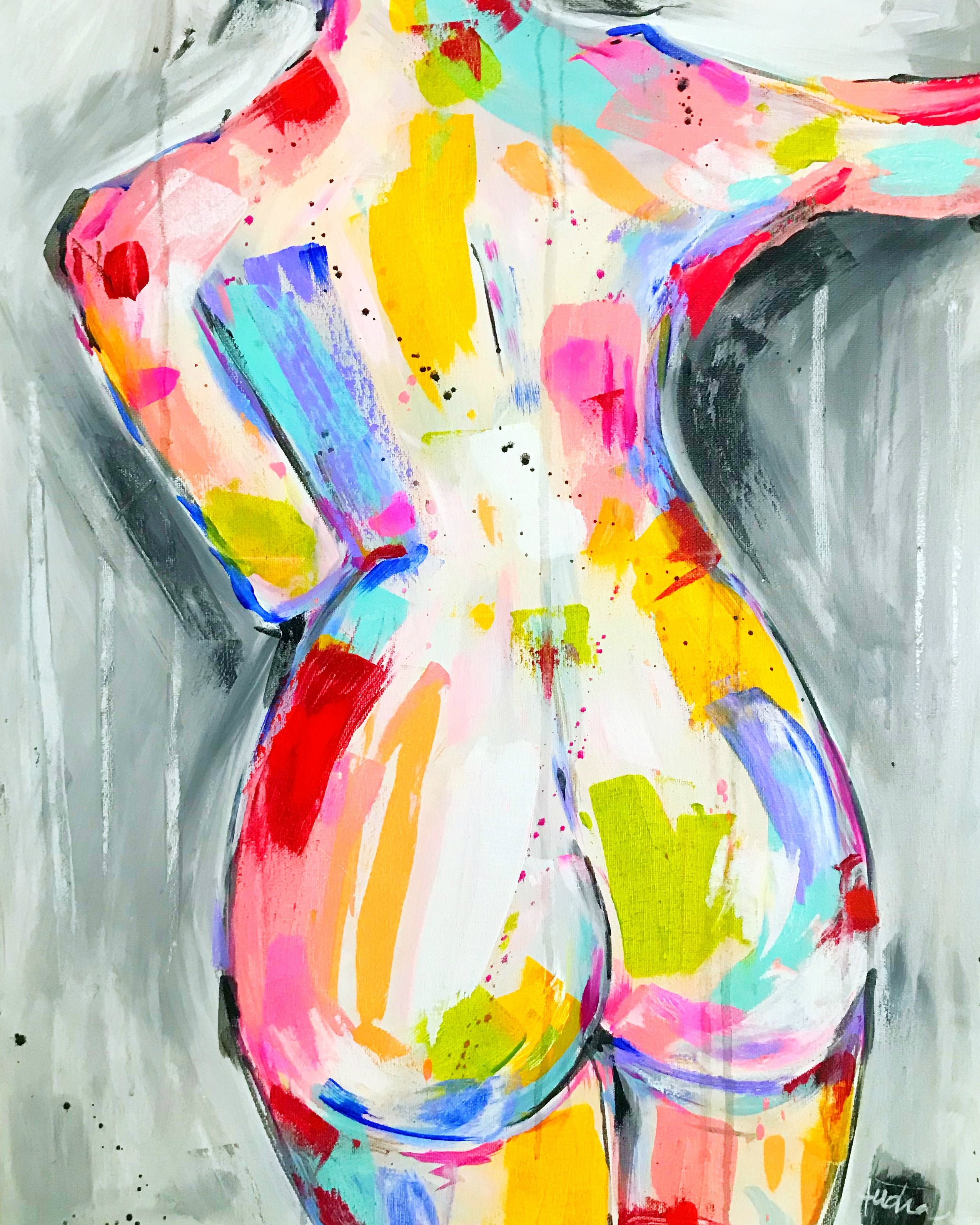 Rainbow Back Figure Canvas