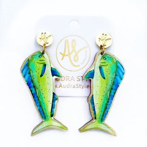 Mahi Mahi fish earrings for women. Perfect gift for women who love to fish!