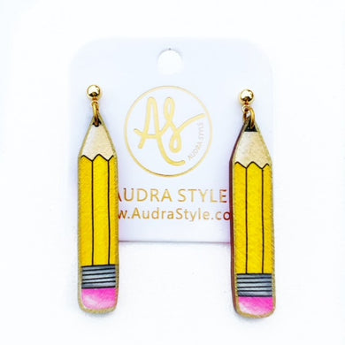Pencil earrings for teacher. Best gift for a teacher. Cute teacher gift. 