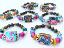 Load image into Gallery viewer, Audra Style™ Pig Focal Bead Mixed Media Bracelet