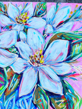 Load image into Gallery viewer, &quot;Never Ending&quot; 24&quot;x24&quot; Magnolias in Blue and White Vase Original on Canvas