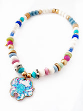 Load image into Gallery viewer, Beaded Blue Crab Necklace