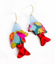 Load image into Gallery viewer, Fin - Fish Dangle Earring Colorful Coastal Beach Spring Summer