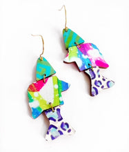 Load image into Gallery viewer, Fin - Fish Dangle Earring Colorful Coastal Beach Spring Summer