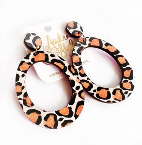 Olivia Drop Earring - Leopard Cheetah Print Spring Summer Statement Earring