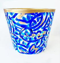Load image into Gallery viewer, Hand Painted Blue and White Flower Pot - #45