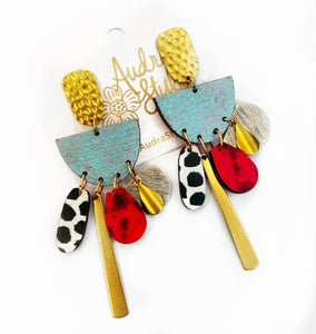 Colorful Bold Boho Charm Spring Summer Statement Earring