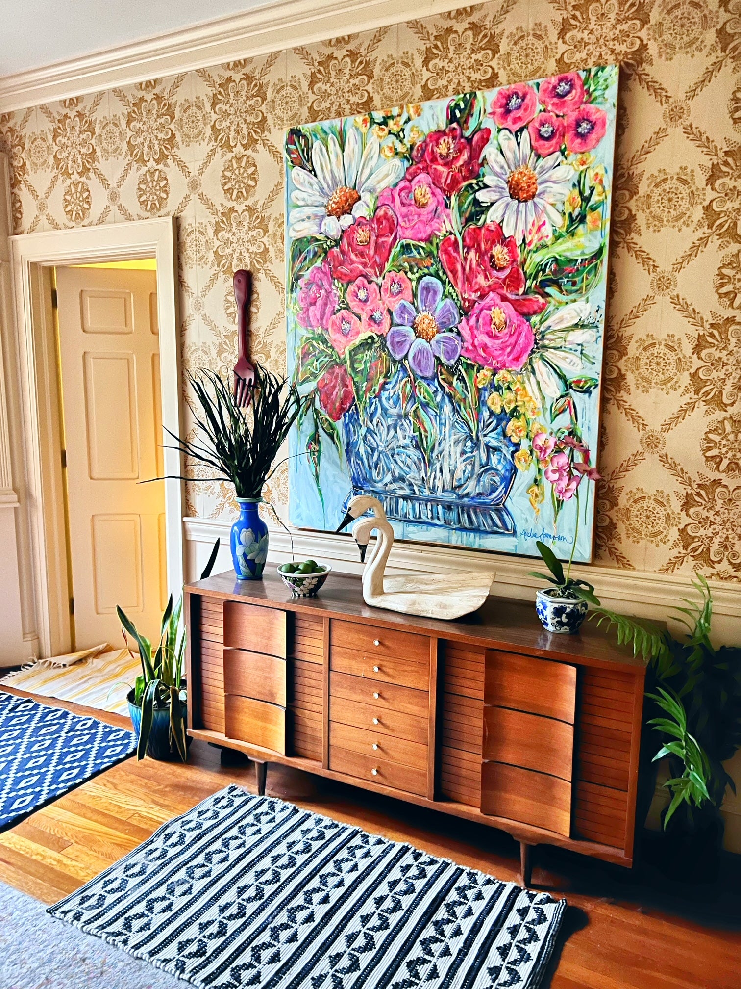 “Simple Abundance” 48”x60”  Original Floral Painting on Canvas