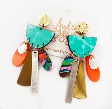 Marcia - Turquoise Spring Summer Statement Earring