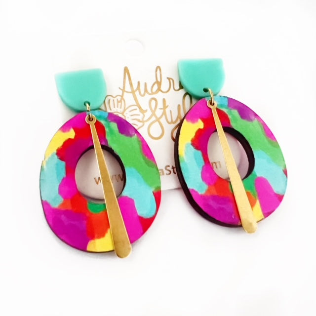 Ollie - Rainbow Spring Summer Statement Earring