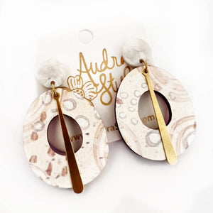 Ollie - Cream Abstract Spring Summer Statement Earring