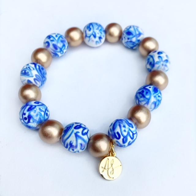 Audra Style™ Stacking Bracelet - Blue White Gold
