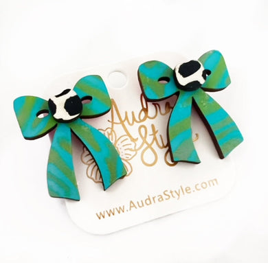 Bow Stud Turquoise Spring Summer Statement Earring
