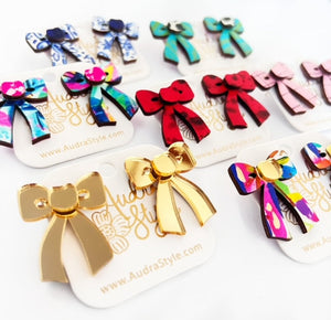 Bow Stud Rainbow Abstract Spring Summer Statement Earring