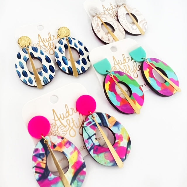 Ollie - Rainbow Spring Summer Statement Earring