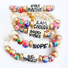 Load image into Gallery viewer, Affirmation Word Beaded Bracelets Inspirational - Abstract