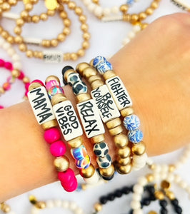 Affirmation Word Beaded Bracelets Inspirational - Abstract