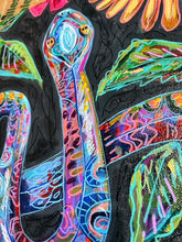 Load image into Gallery viewer, &quot;In the Garden&quot; Snake 12&quot;x36&quot; Acrylic Painting on Gallery Wrapped Canvas