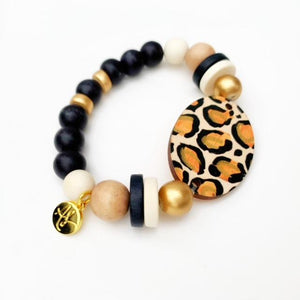 Audra Style™️ Leopard Focal Bead Beaded Bracelet