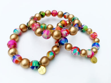 Audra Style™ Abstract and Gold Stacking Bracelet