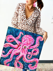 24x24" Original Octopus on Canvas