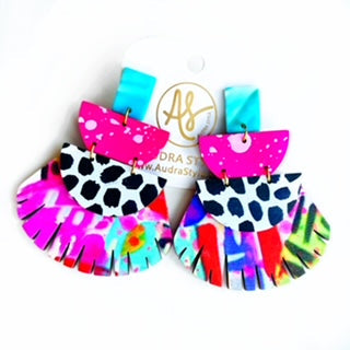 Emma - Rainbow Abstract Statement Earring