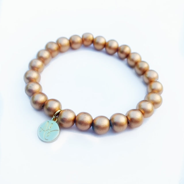 Audra Style Matte Gold Stacking Bracelet - Small Beads