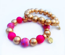 Load image into Gallery viewer, Audra Style™ Stacking Bracelet - Pink Red Dot Gold