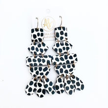 Load image into Gallery viewer, Belle - Black White Dot-Dangle Earring