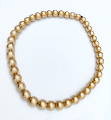 Gold Beaded Necklace - Stretchy