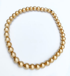 Gold Beaded Necklace - Stretchy