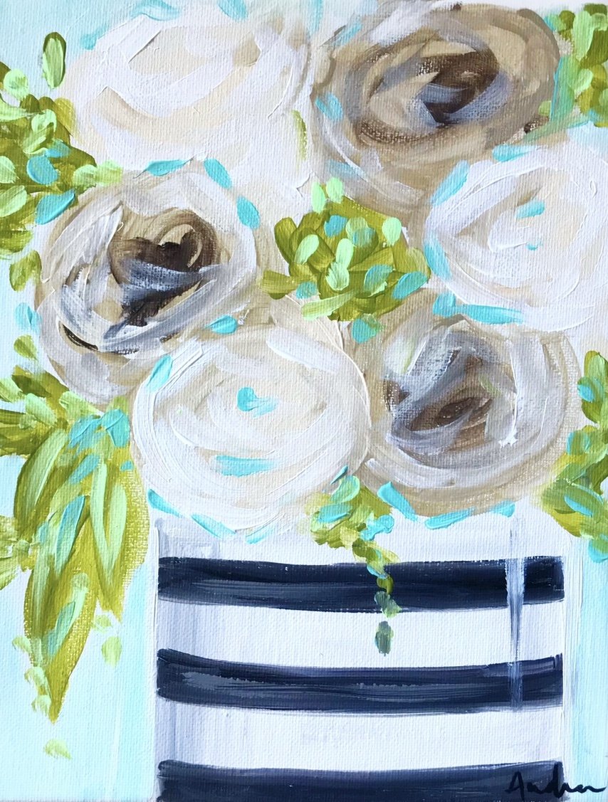 White Black Vase Canvas