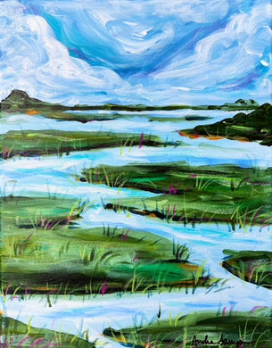 11x14 Original Marsh Painting on Canvas - #22