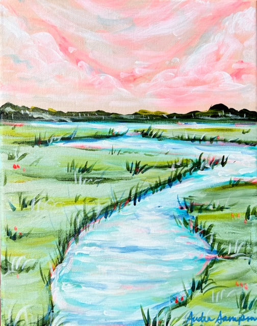 11x14 Original Marsh Painting on Canvas - #19