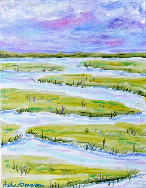 11x14 Original Marsh Painting on Canvas - #18