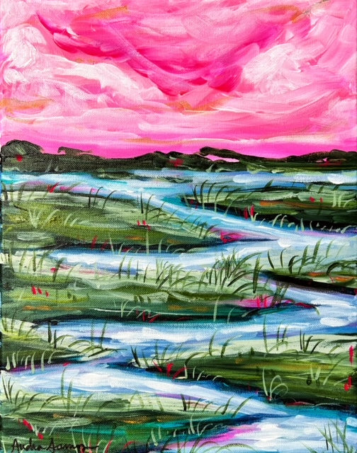 11x14 Original Marsh Painting on Canvas - #17