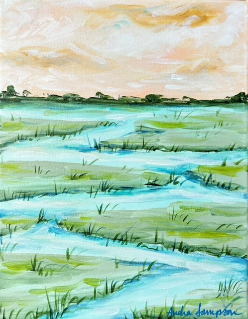 11x14 Original Marsh Painting on Canvas - #16