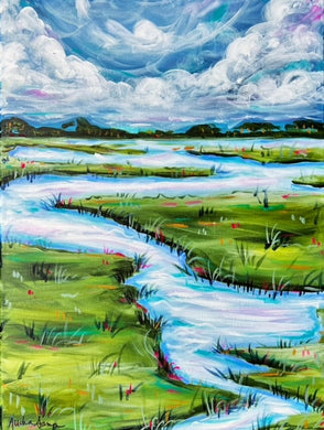 16x20 Original Marsh Painting on Canvas - #24